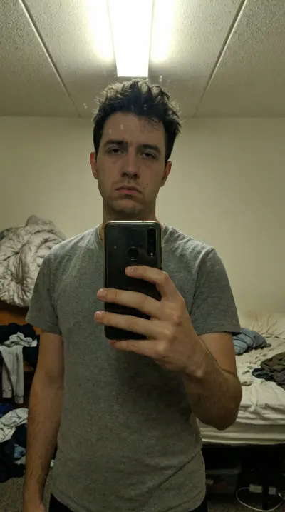 Original selfie before AI dating photo enhancement