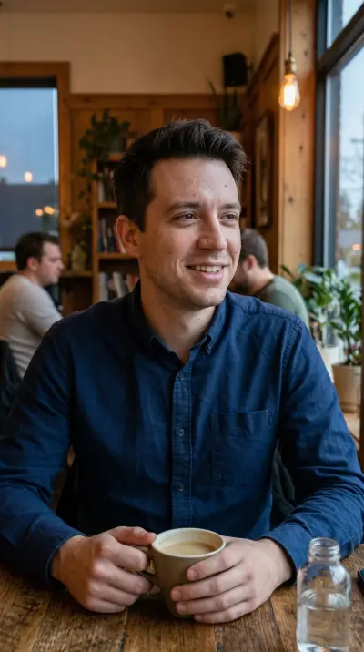 AI-generated professional dating photo for Tinder and Bumble