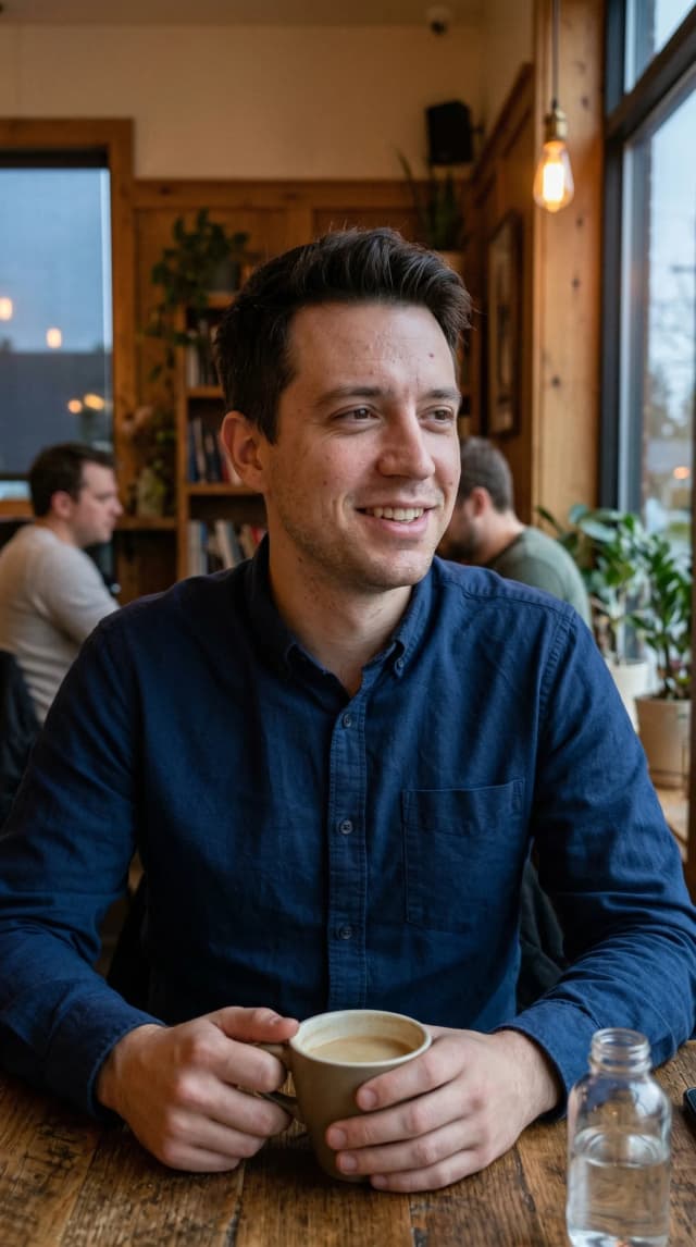 AI-enhanced professional dating photo for Tinder and Bumble