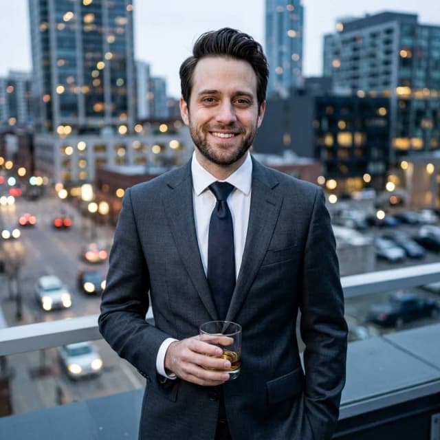 AI-enhanced professional dating photo for Tinder and Bumble